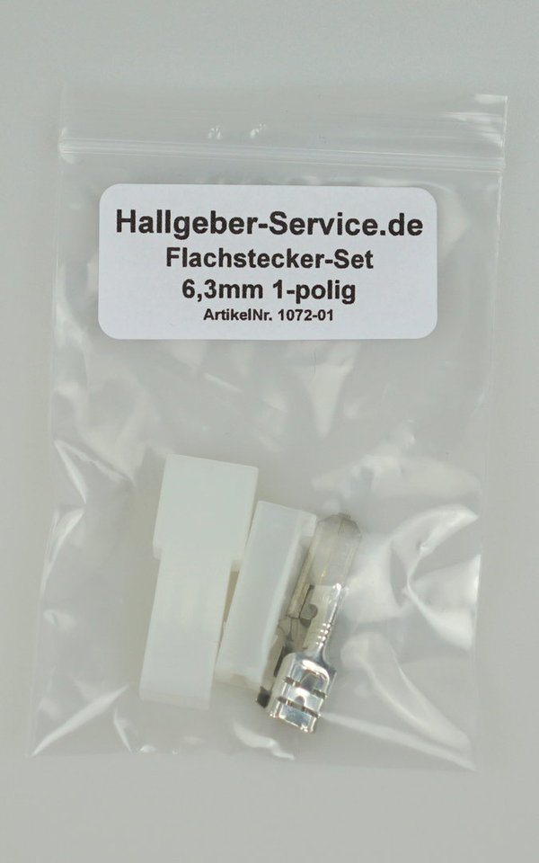 Flachstecker-Set 6,3 mm, 1-polig