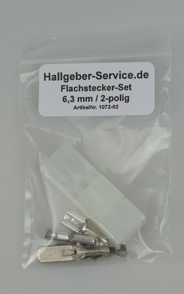 Flachstecker-Set 6,3 mm, 2-polig